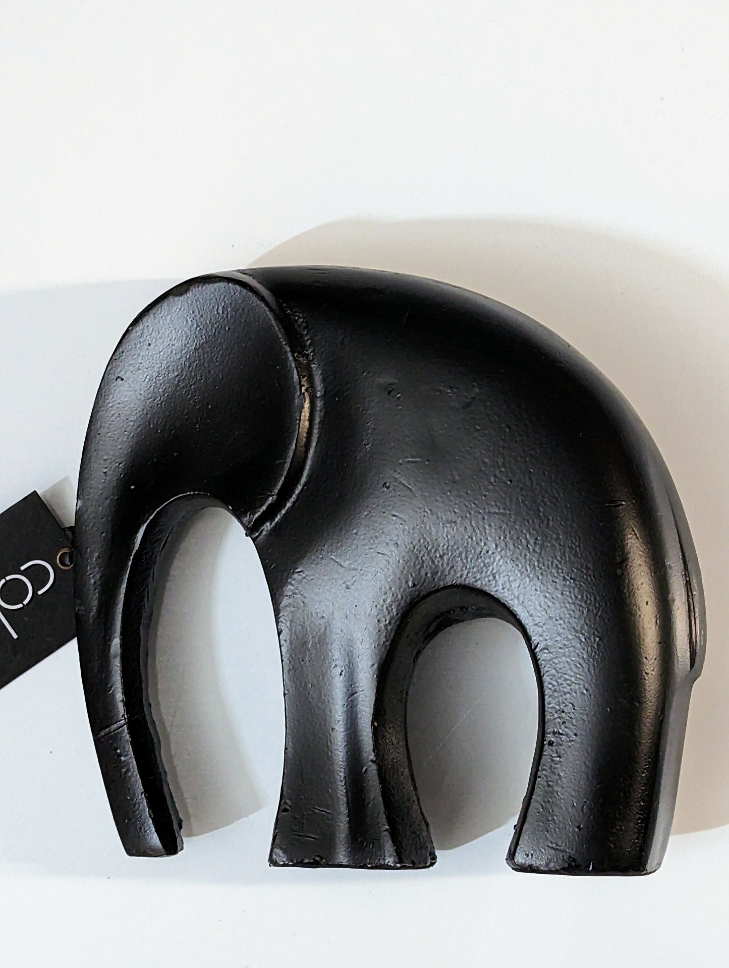 COLMORE Skulptur Elefant L H18 cm Elefant S H13 cm Alu Black Matt Dekoration