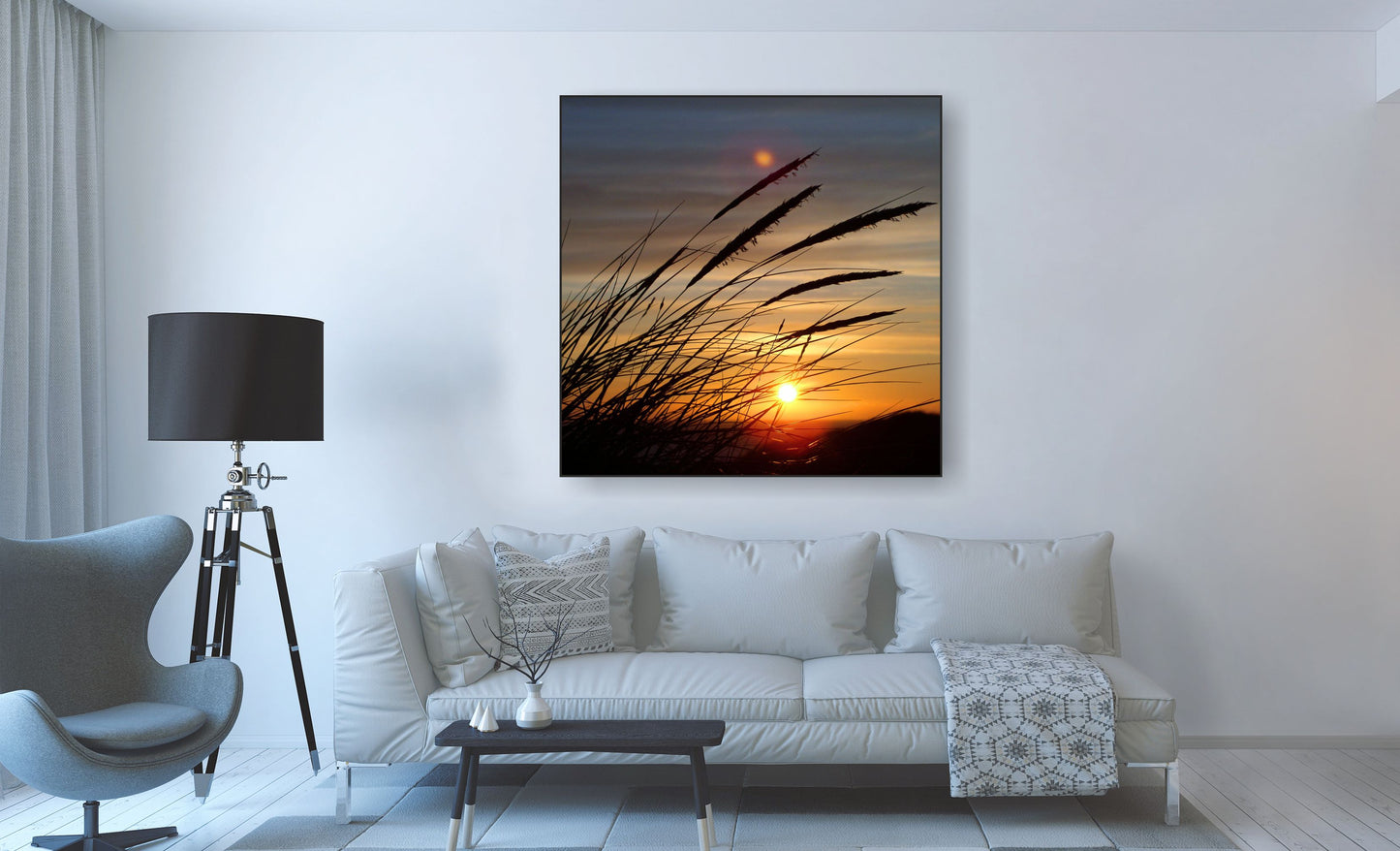 WANDBILDER MIT RAHMEN NATUR BILDER XXL MODERN WOHNZIMMER ABENDSONNE