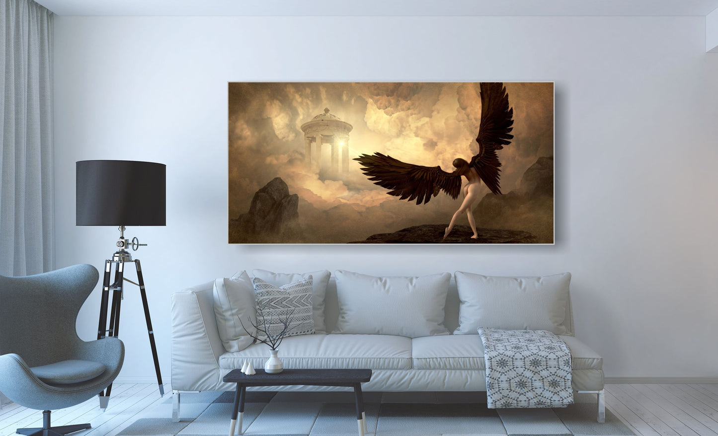 WANDBILDER MIT RAHMEN ABSTRAKT BILDER XXL MODERN WOHNZIMMER ENGEL