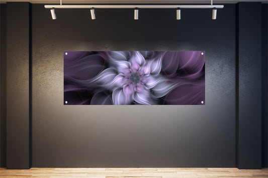 ABSTRAKTE WANDBILDER POSTER DEKO BILDER XXL 160x60 BLÜTE DIGITAL LILA MODERN