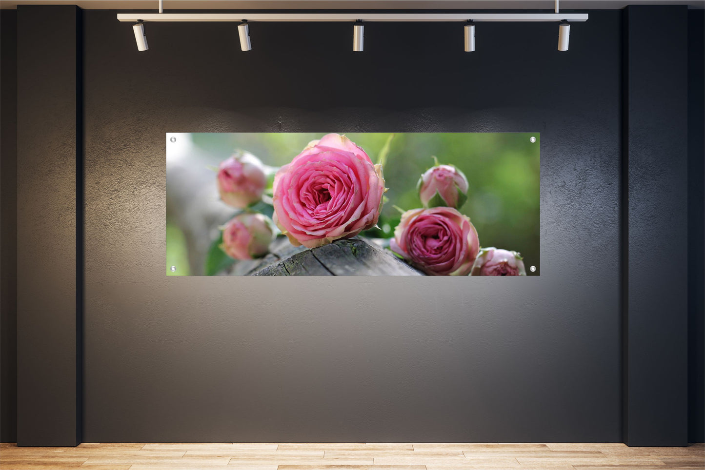 BLUMEN WANDBILDER POSTER DEKO BILDER XXL 160x60 ROSEN ROSA GARTEN