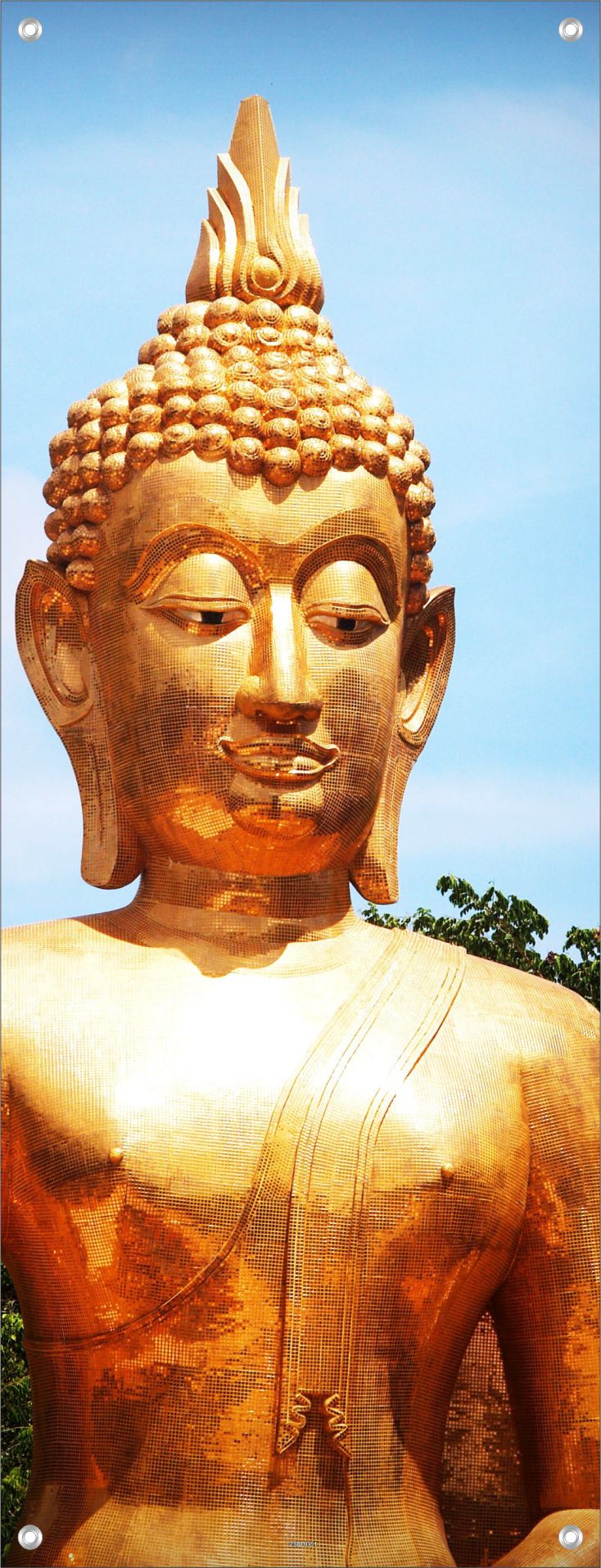 BUDDHA WANDBILDER POSTER DEKO BILDER XXL 60x160 SKULPTUR GOLD ZEN