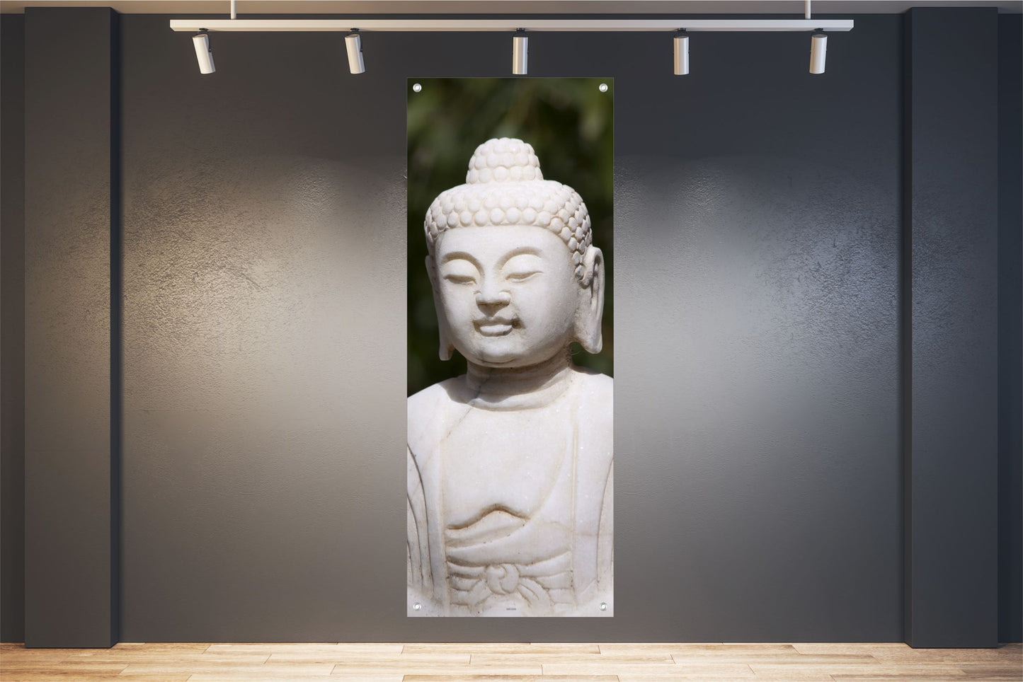 BUDDHA WANDBILDER POSTER DEKO BILDER XXL 60x160 BUDDHISMUS STATUE WEISS