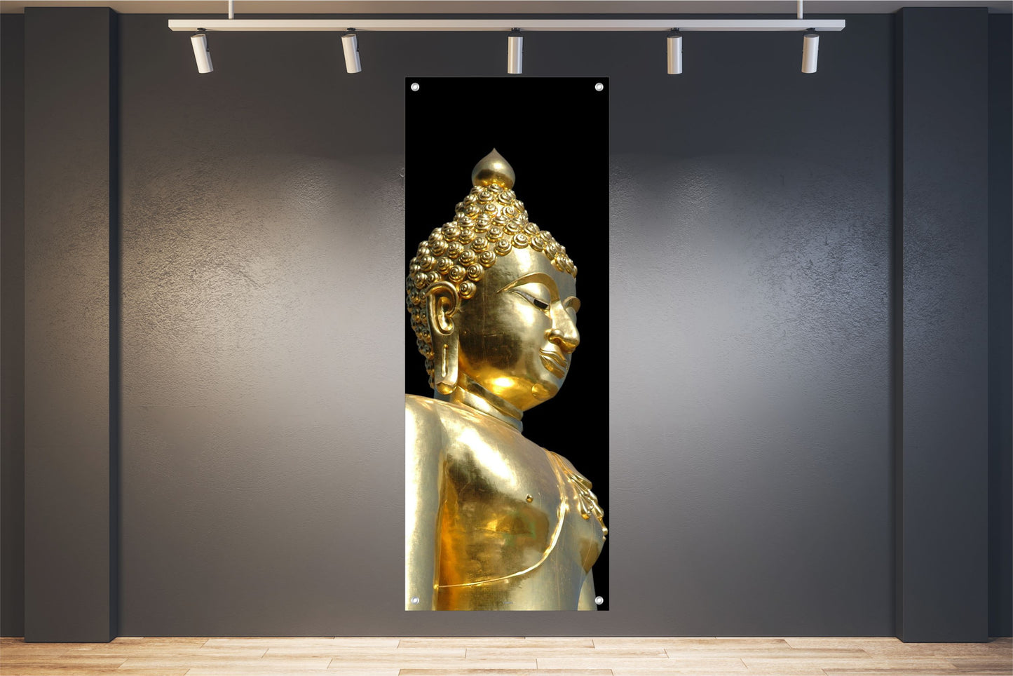 BUDDHA WANDBILDER POSTER DEKO BILDER XXL 60x160 STATUE GOLD MODERN