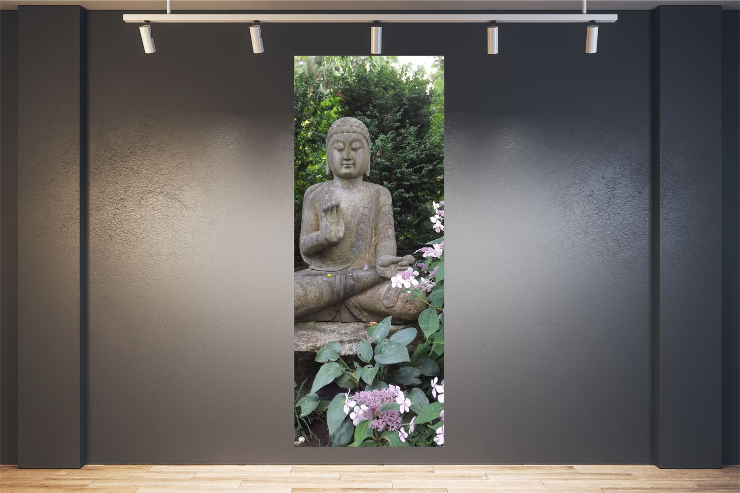 BUDDHA WANDBILDER POSTER DEKO BILDER XXL 60x160 GARTEN BLUMEN BUDDHISMUS