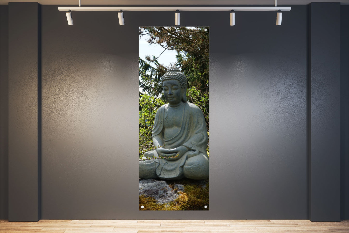 BUDDHA WANDBILDER POSTER DEKO BILDER XXL 60x160 BUDDHISMUS STATUE STEIN NATUR