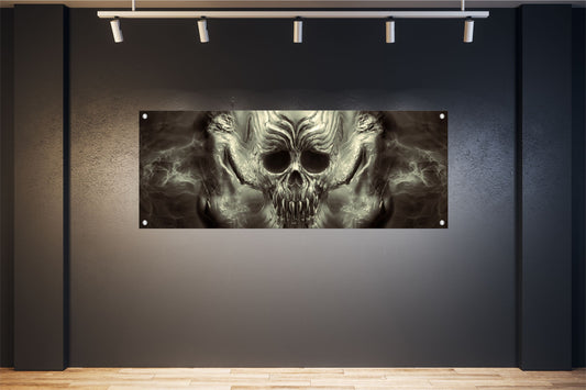 FANTASIE WANDBILDER POSTER DEKO BILDER XXL 160x60 TOTENSCHÄDEL HORROR