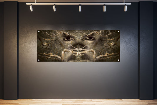 FANTASIE WANDBILDER POSTER DEKO BILDER XXL 160x60 MANN GESICHT ÄSTE