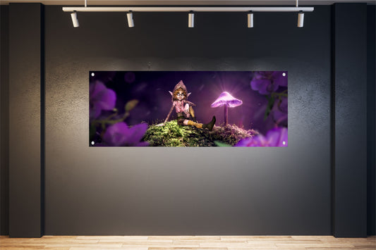 FANTASIE WANDBILDER POSTER DEKO BILDER 160x60 ELFE PILZ ZAUBERLAND