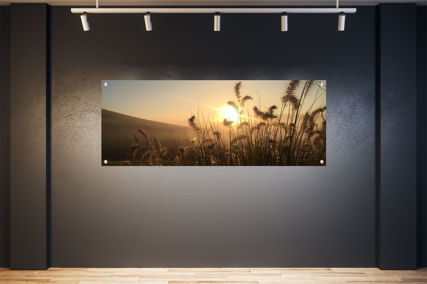 LANDSCHAFT WANDBILDER POSTER DEKO BILDER XXL 160x60 SONNENUNTERGANG GRÄSER