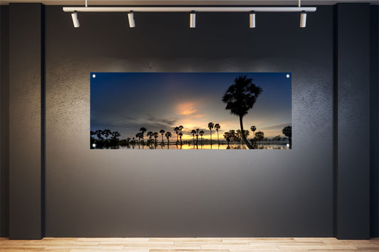 LANSCHAFT WANDBILDER POSTER DEKO BILDER XXL 160x60 SEE NACHT NATUR