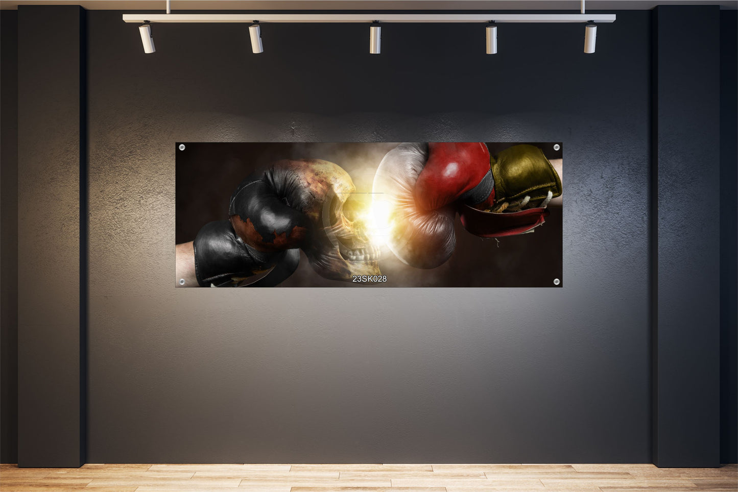 TOTENKOPF WANDBILDER POSTER INNEN AUSSEN 160x60 BOXHANDSCHUHE SCHÄDEL