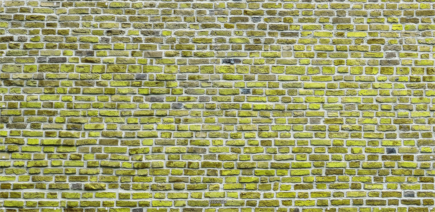 Steinwand Banner Gartenposter Außen wetterfest Sichtschutz Zaun5 Größen Klinker Grün