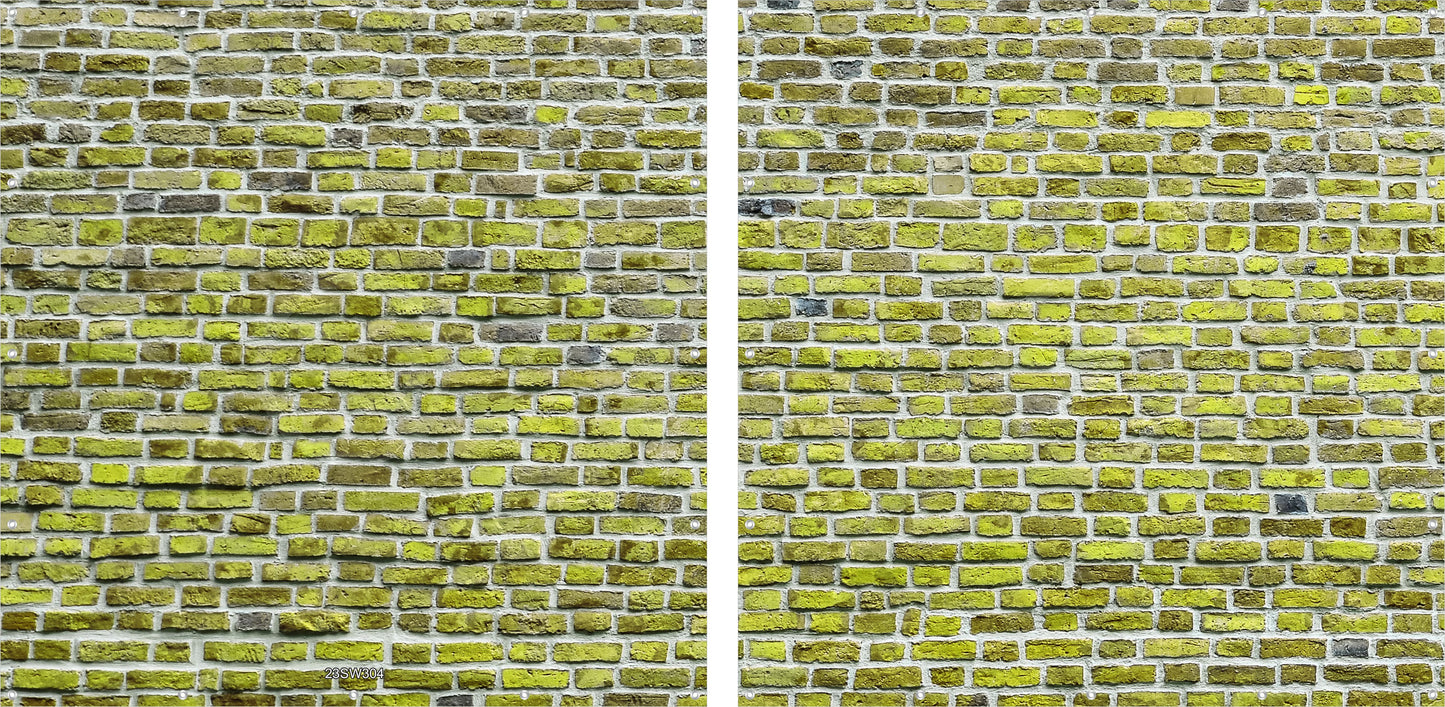 Steinwand Banner Gartenposter Außen wetterfest Sichtschutz Zaun5 Größen Klinker Grün