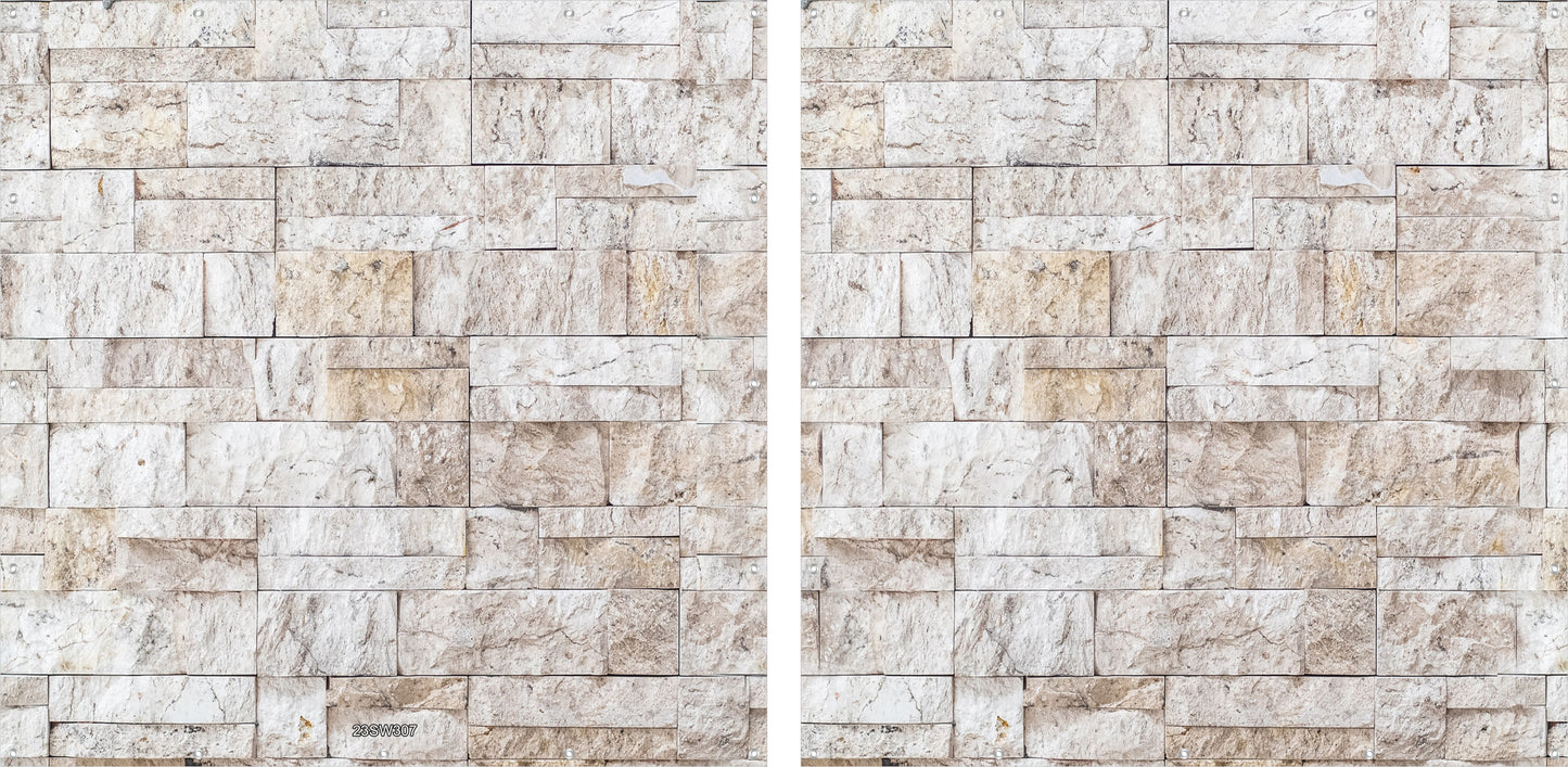 Steinwand Banner Gartenposter Außen wetterfest Sichtschutz Zaun 5 Größen Beige-Braun