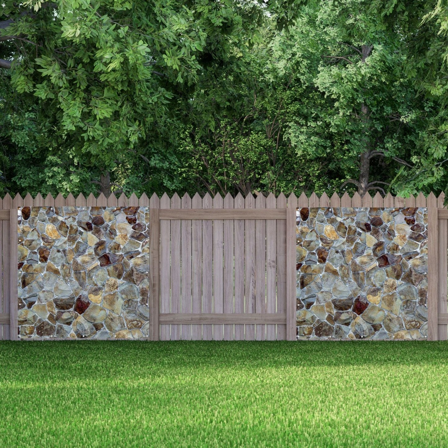 Steinwand  Banner Gartenposter Außen wetterfest Sichtschutz Zaun 5 Größen Naturstein