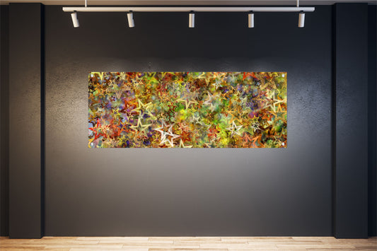 WEIHNACHTEN WANDBILDER POSTER DEKO BILDER XXL 160x60 STERNE BUNT