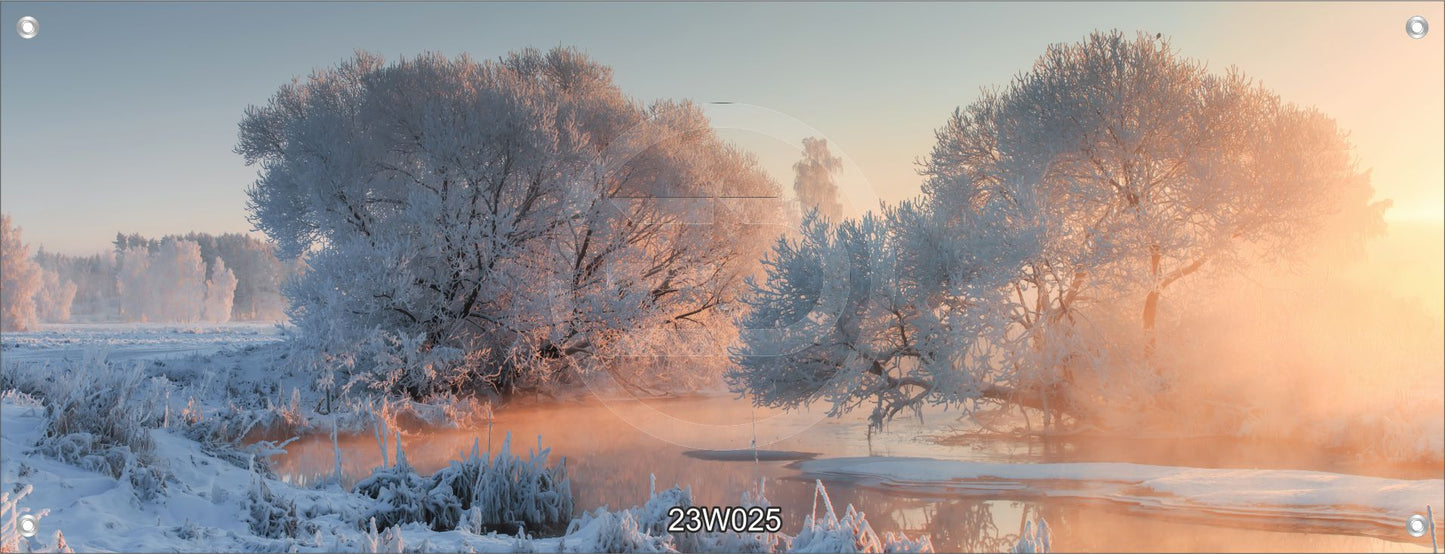 Winter Wandbild Poster Druck XXL 160x60 cm Schneelandschaft Sonne