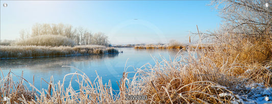 Winter Wandbild Poster Druck XXL 160x60 cm Landschaft See Schnee