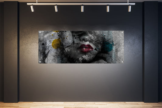 ABSTRAKTE WANDBILDER POSTER DEKO BILDER XXL 160x60 MALEREI GESICHT MODERN