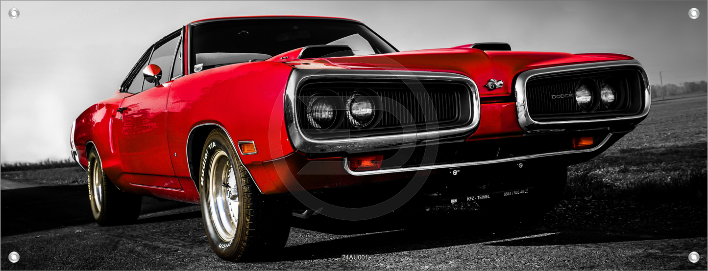 AUTO WANDBILDER POSTER DEKO BILDER XXL 160x60 US CAR ROT OLDTIMER RETRO