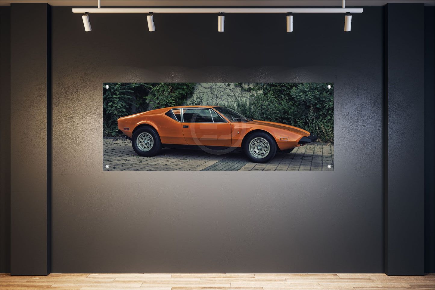 AUTO WANDBILDER POSTER DEKO BILDER XXL 160x60 SPORTWAGEN RETRO ORANGE