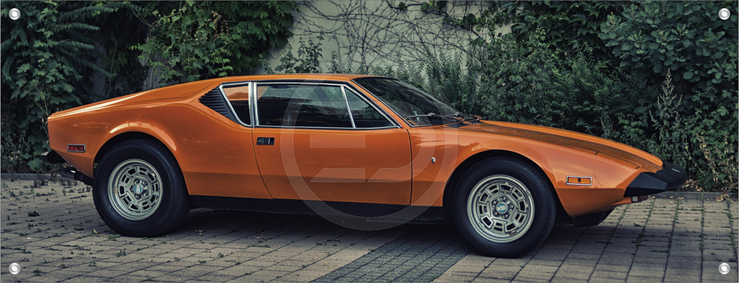 AUTO WANDBILDER POSTER DEKO BILDER XXL 160x60 SPORTWAGEN RETRO ORANGE