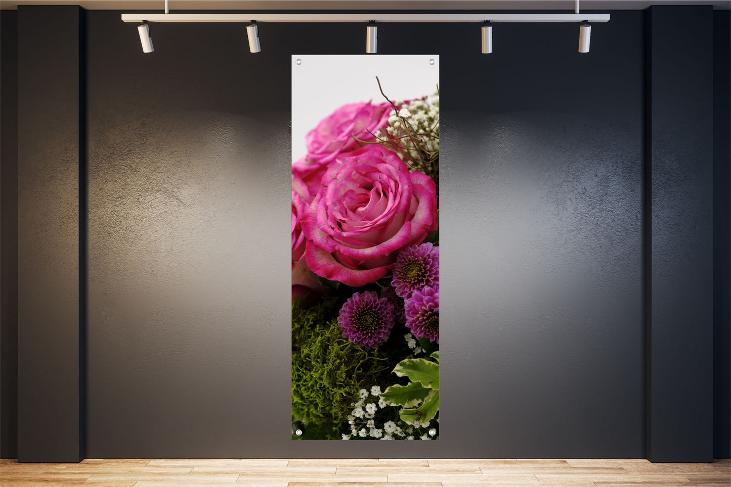 BLUMEN WANDBILDER POSTER DEKO BILDER XXL 60x160 ROSEN BLÜTEN PINK
