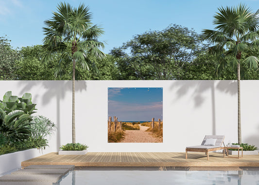 Outdoor Bild Banner Außen Gartenposter Wetterfest 180x180cm Meer Dünen Weg