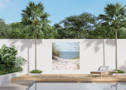 Outdoor Bild Banner Außen Gartenposter Wetterfest 180x180cm Meer Sandstrand