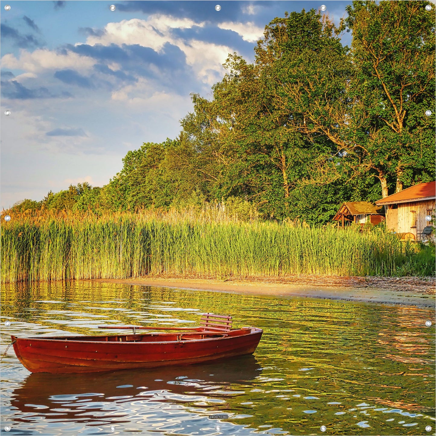 Outdoor Bild Banner Außen Gartenposter Wetterfest 180x180cm Landschaft See
