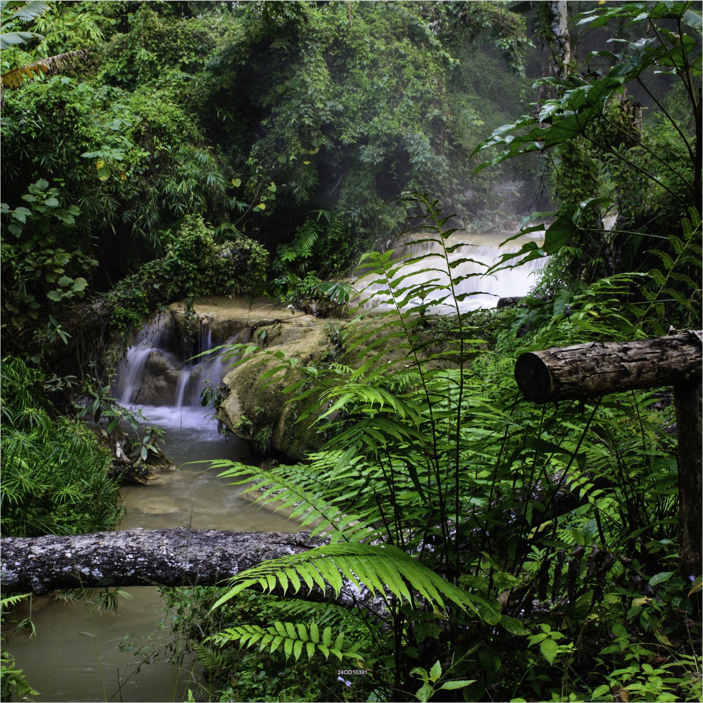 Outdoor Bild Banner Außen Gartenposter Wetterfest 180x180cm Natur Wasserfall