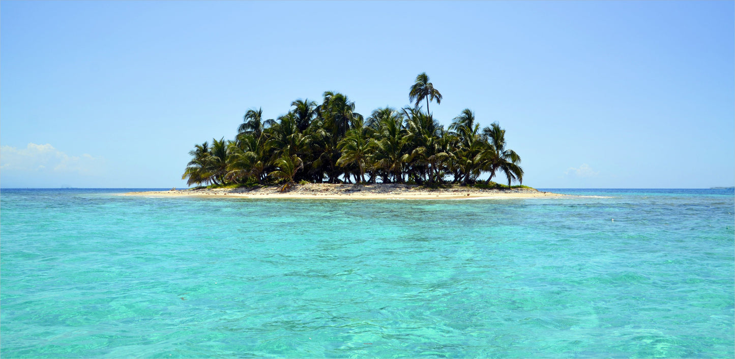 Outdoor Bild Banner Außen Gartenposter wetterfest 370x180 cm Meer Insel Tropisch