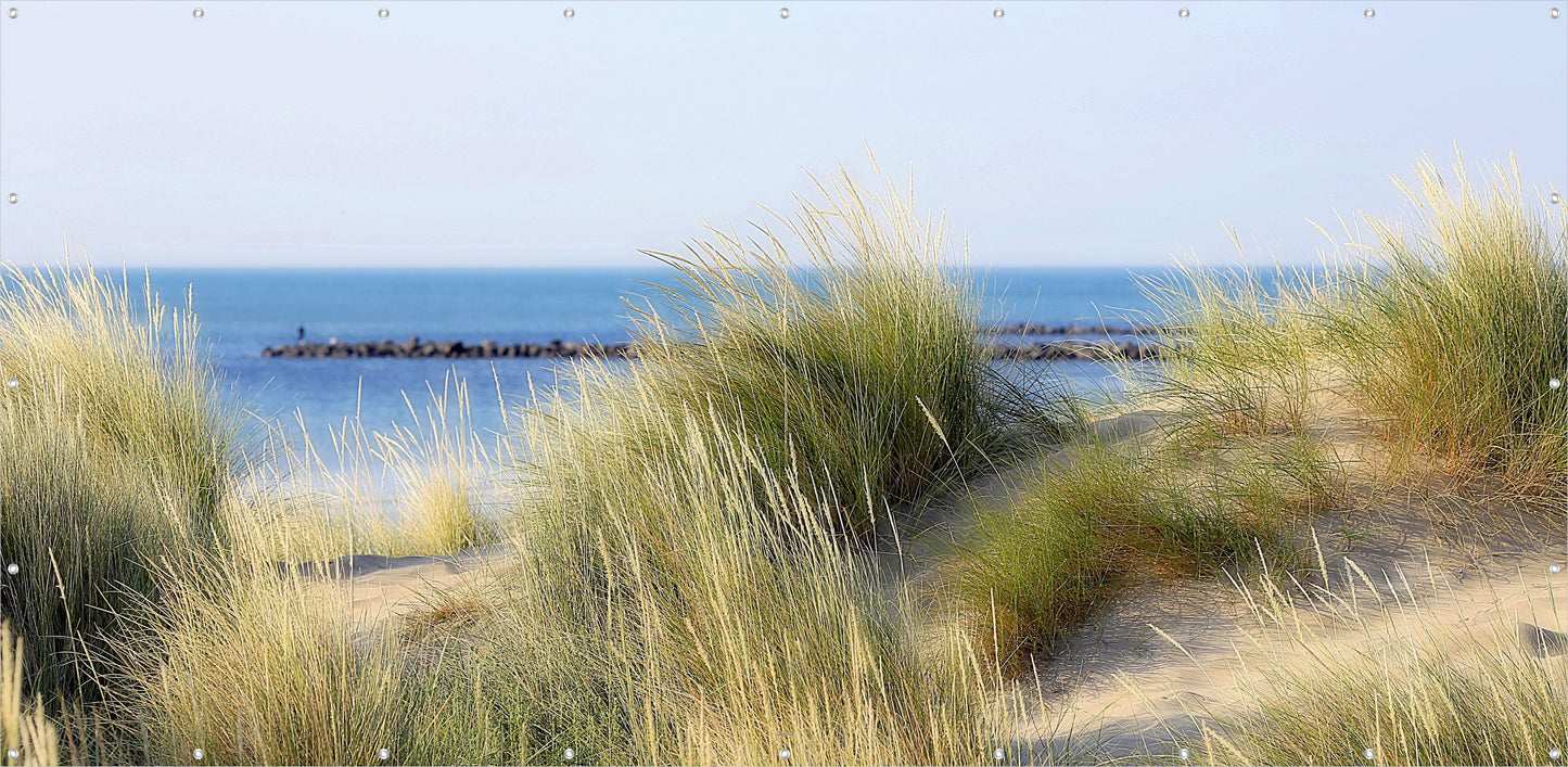 Outdoor Bild Banner Außen Gartenposter wetterfest 370x180 Strand Meer Landschaft