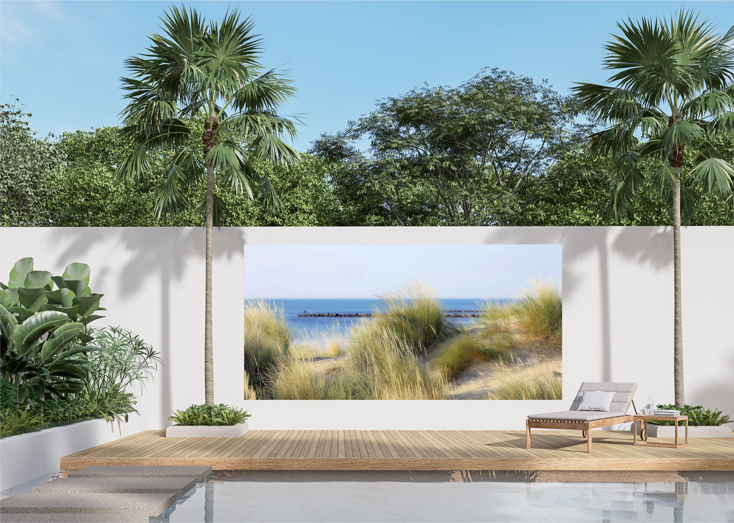 Outdoor Bild Banner Außen Gartenposter wetterfest 370x180 Strand Meer Landschaft