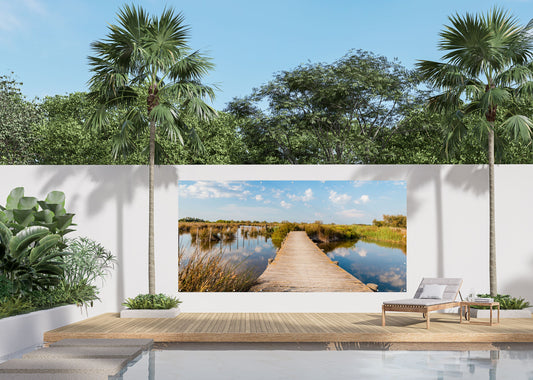 Outdoor Bild Banner Außen Gartenposter wetterfest 370x180 cm Landschaft See