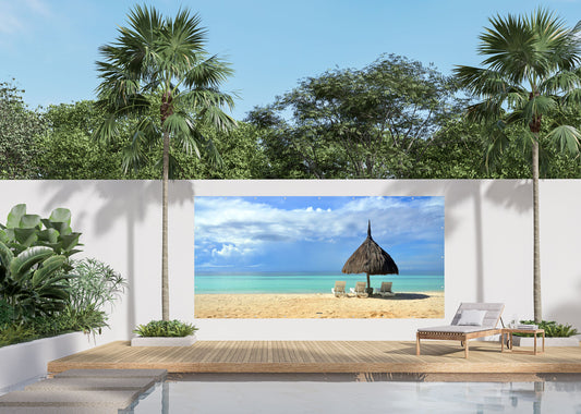 Outdoor Bild Banner Außen Gartenposter wetterfest 370x180 cm Landschaft Strand Meer