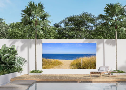 Outdoor Bild Banner Außen Gartenposter wetterfest 370x180 cm Meer Landschaft Strand