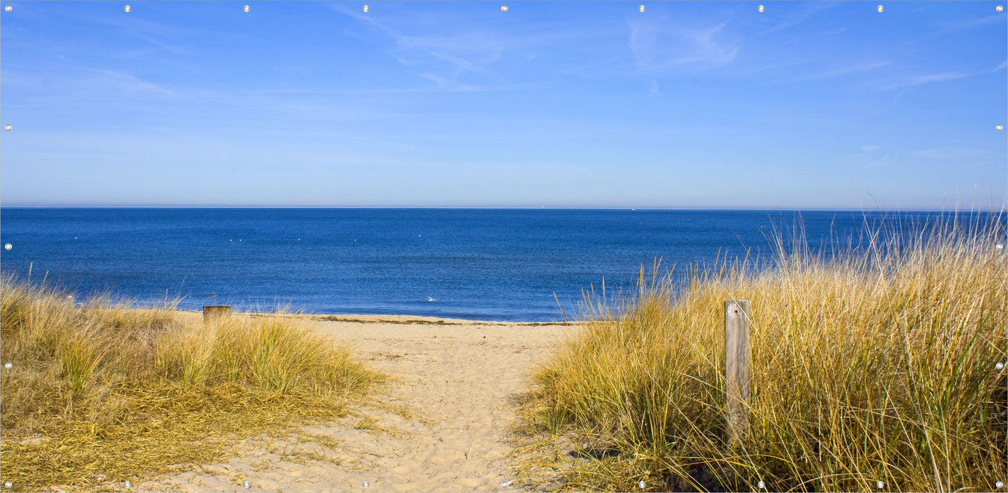 Outdoor Bild Banner Außen Gartenposter wetterfest 370x180 Meer Landschaft Strand