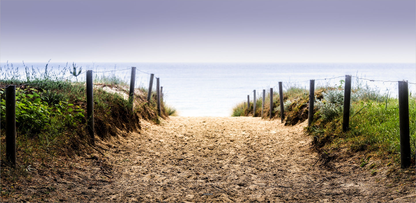 Outdoor Bild Banner Außen Gartenposter wetterfest 370x180 cm Dünen Meer Weg