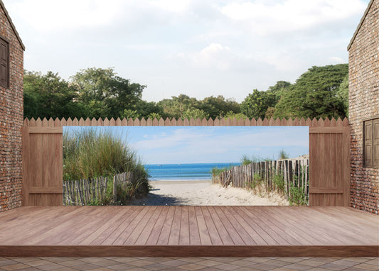 Outdoor Bild Banner Außen Gartenposter wetterfest 560x180 Dünenstrand Meer Natur