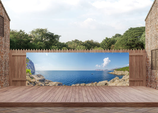 Outdoor Bild Banner Außen Gartenposter wetterfest 560x180 Küste Meer Aussicht