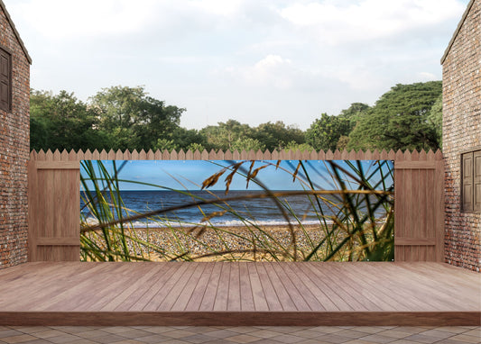 Outdoor Bild Banner Außen Gartenposter wetterfest 560x180 Gräser Meer Natur