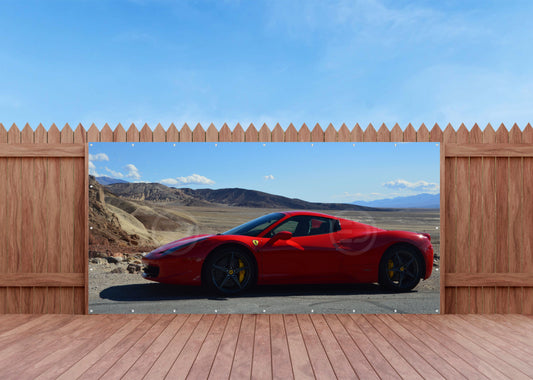 OUTDOOR BILD BANNER GARTENPOSTER WETTERFEST 370x180 AUTO FERRARI ENZO