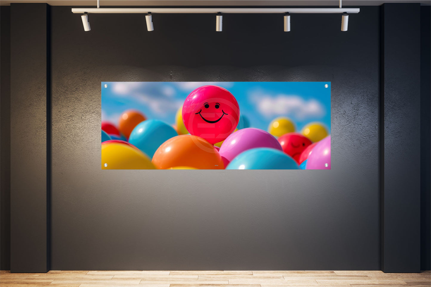 FANTASIE WANDBILDER POSTER DEKO BILDER XXL 160x60 LUFTBALLONS GESICHT BUNT