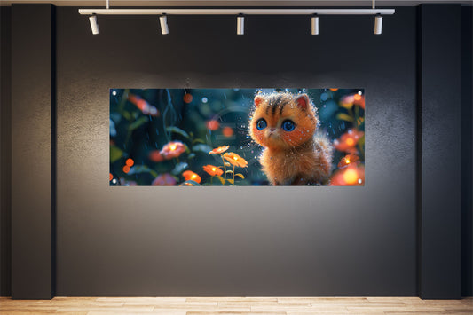 WANDBILD POSTER BILDER XXL 160x60 FANTASIE COMIC KÄTZCHEN INNEN AUSSEN