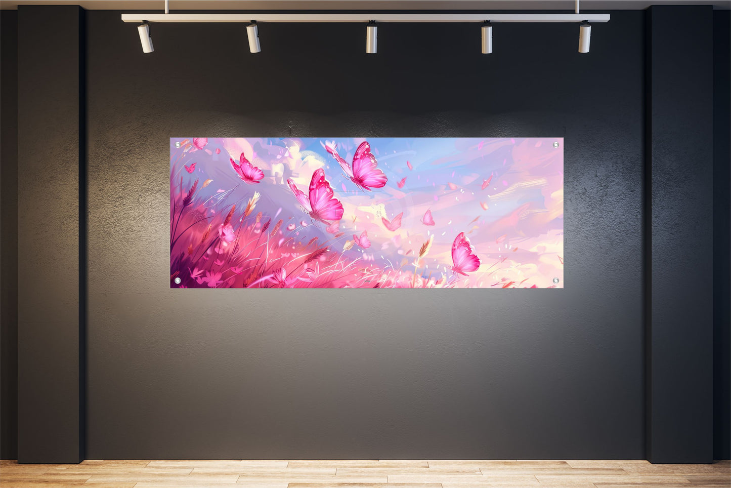 FANTASIE WANDBILDER POSTER DEKO  BILDER XXL 160x60 SCHMETTERLINGE WIESE