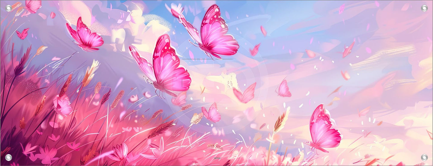 FANTASIE WANDBILDER POSTER DEKO  BILDER XXL 160x60 SCHMETTERLINGE WIESE