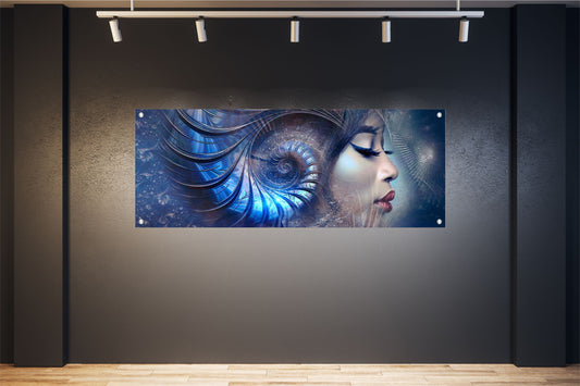 WANDBILD POSTER BILDER XXL 160x60 FANTASIE FRAU GESICHT ABSTRAKT INNEN AUSSEN