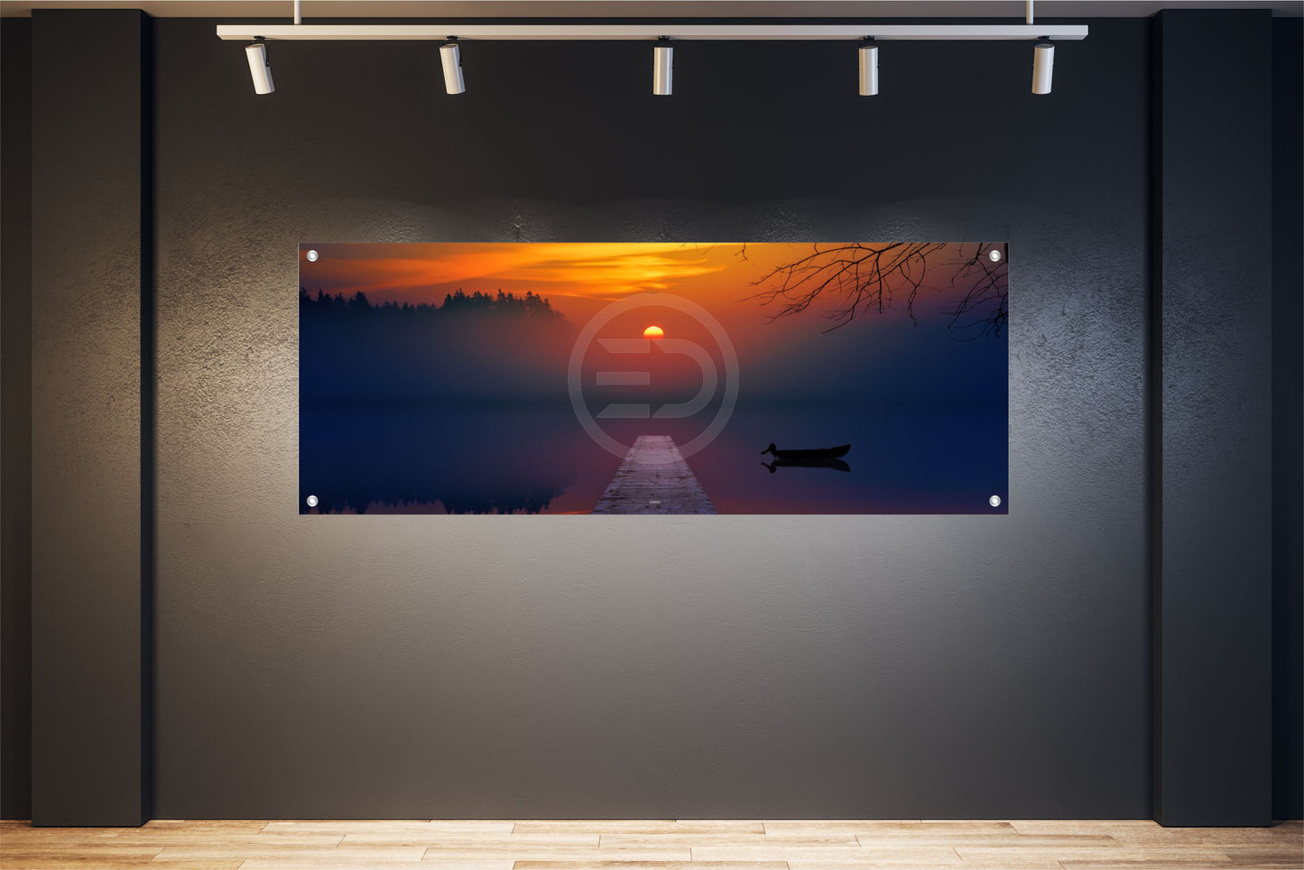 MEER WANDBILD POSTER DEKO  BILDER XXL 160x60 NATUR SEE STEG NACHT BOOT